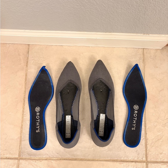 ROTHYS The Point Womens Cloud Grey Birdseye Flats Comfort Washable Sz W9.5 - Picture 4 of 8